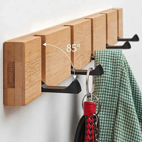 Support mural pliant en bois Porte-manteau flottant mural moderne
