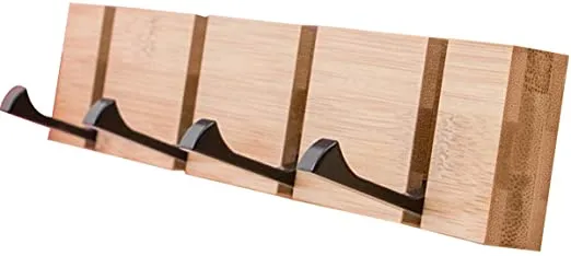 Support mural pliant en bois Porte-manteau flottant mural moderne