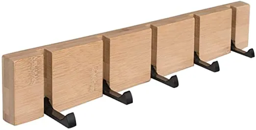 Support mural pliant en bois Porte-manteau flottant mural moderne