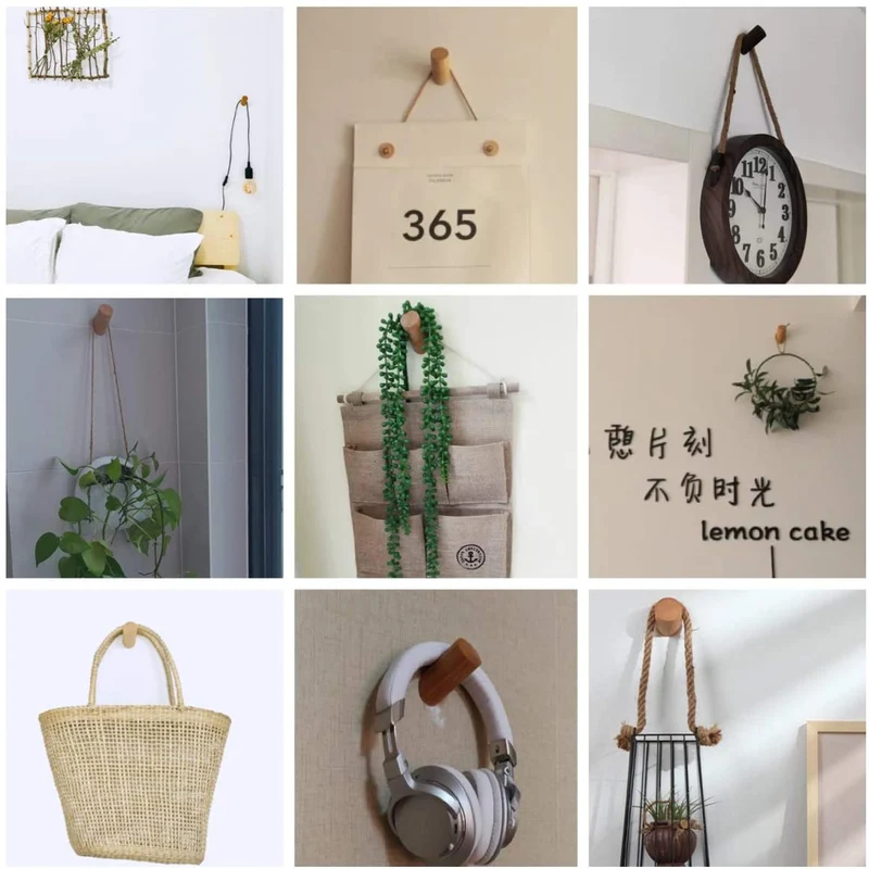 Crochets muraux en bois