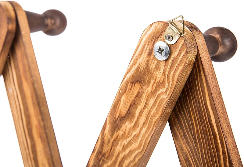 Cintre de porte-manteau accordéon en bois extensible