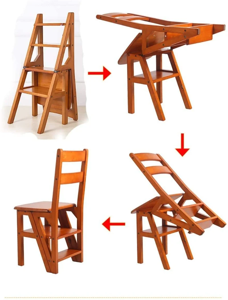 Échelle convertible chaise bibliothèque escabeau de cuisine