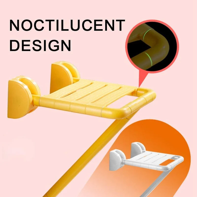 Siège de douche pliant mural en acier inoxydable