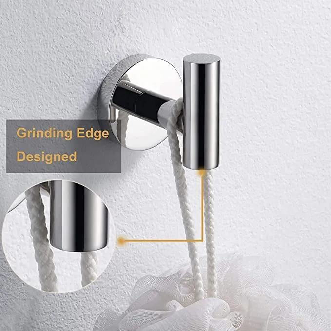 Porte-serviettes Crochet de salle de bain en acier inoxydable Support rond mural