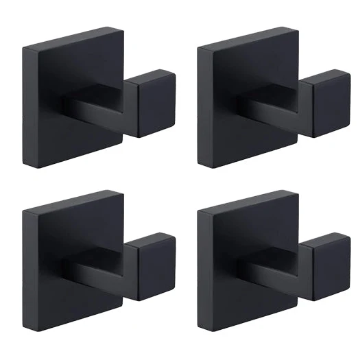 Porte-manteaux mural support mural en acier inoxydable noir cintres de salle de bain
