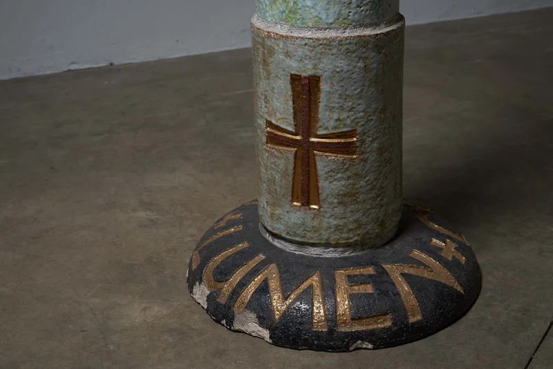 Ceramic Totem with Christian Symbols - Multicolored