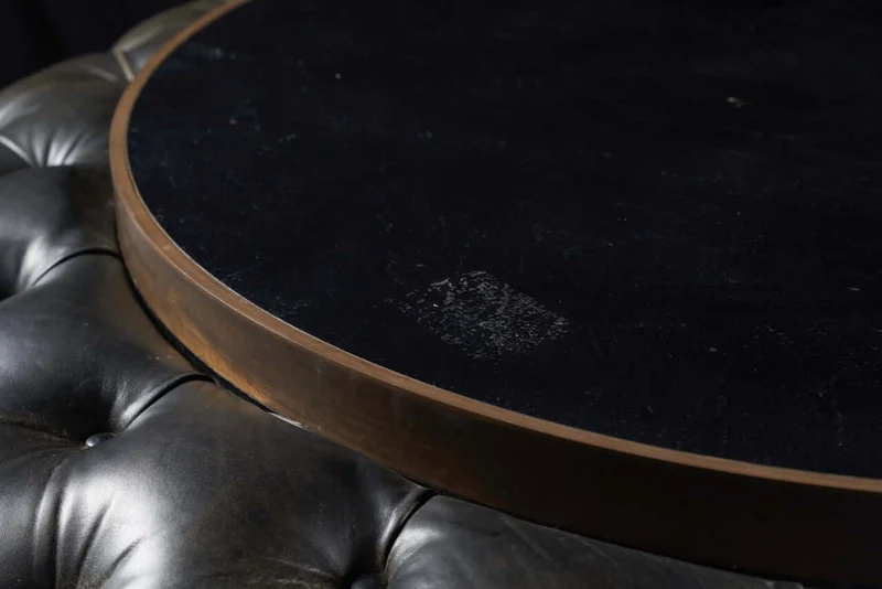 Vintage Rosewood and Black Leather Bar Table