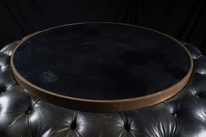 Vintage Rosewood and Black Leather Bar Table
