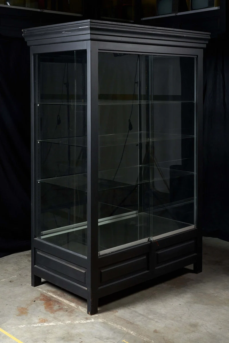 Vintage Black Display Cabinet - 1 of 10