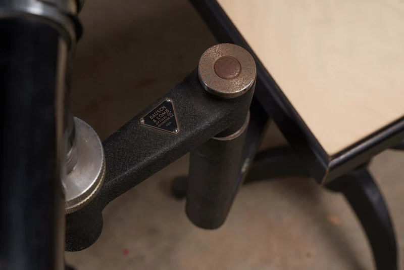 Vintage Black Optometry Examination Table, Early 20th Century Medical Equipment