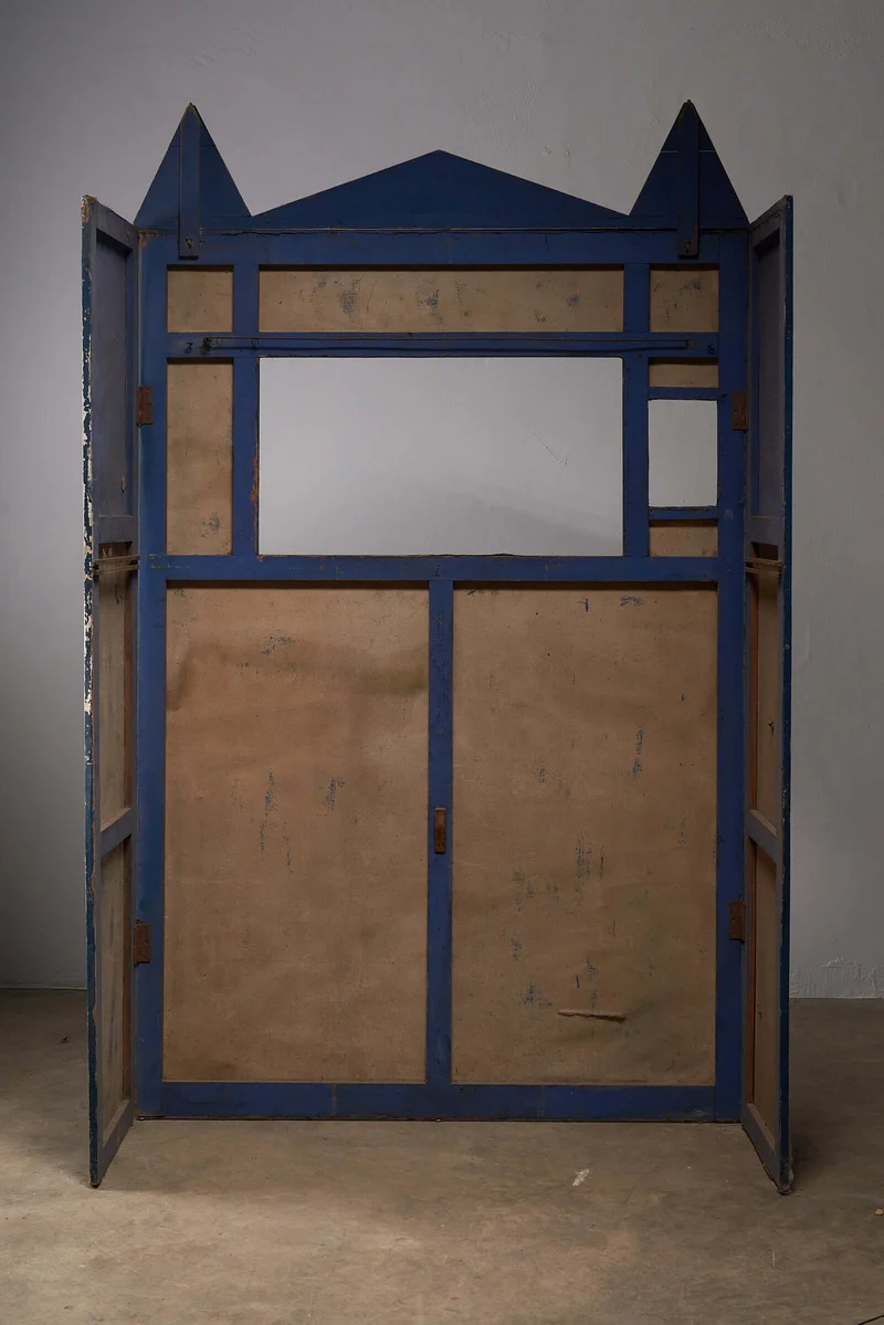 Antique Hand-Painted Puppet Theater Backdrop, Early 20th Century