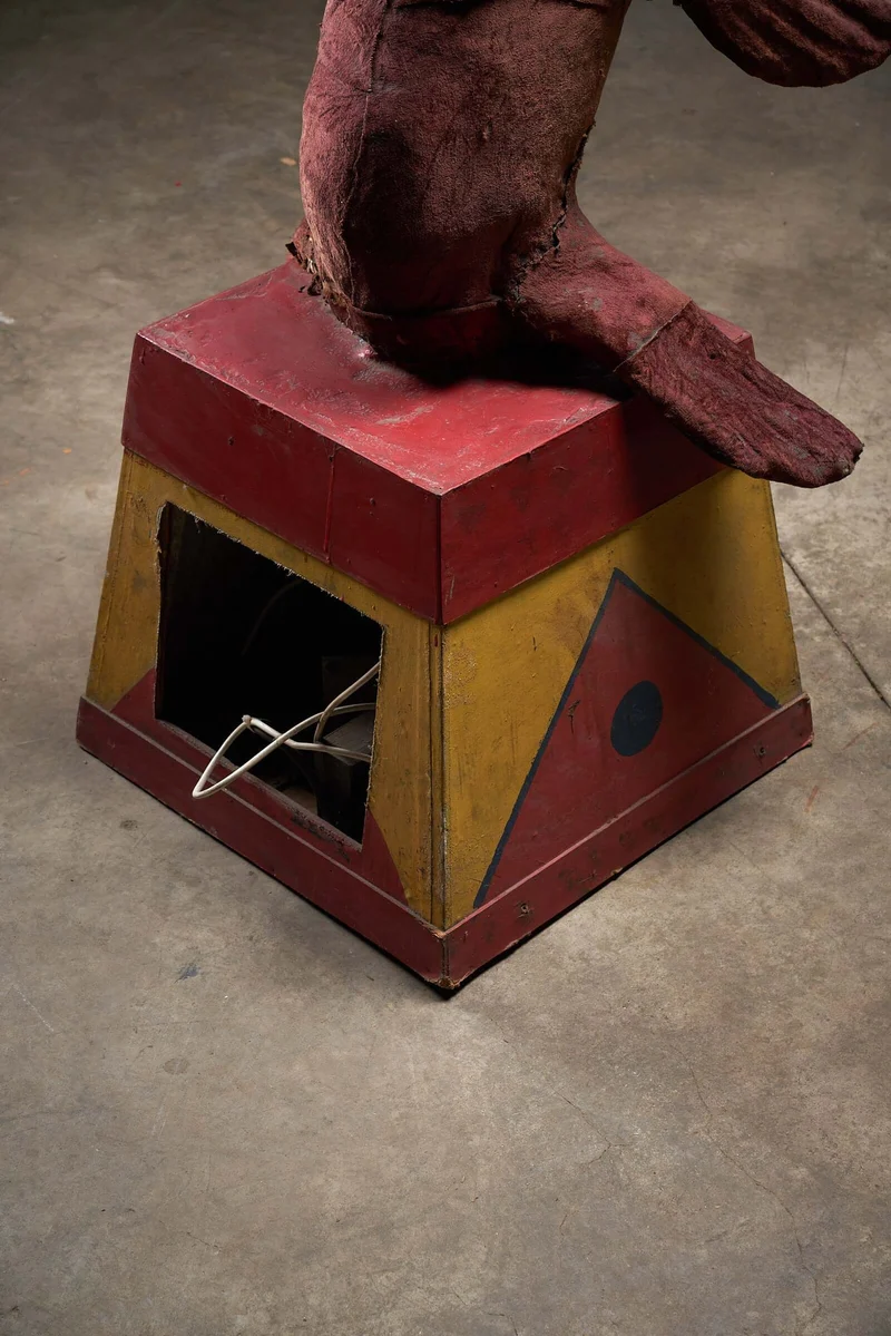 Antique Circus Seal with Ball, Hand-Painted Wooden Mechanism