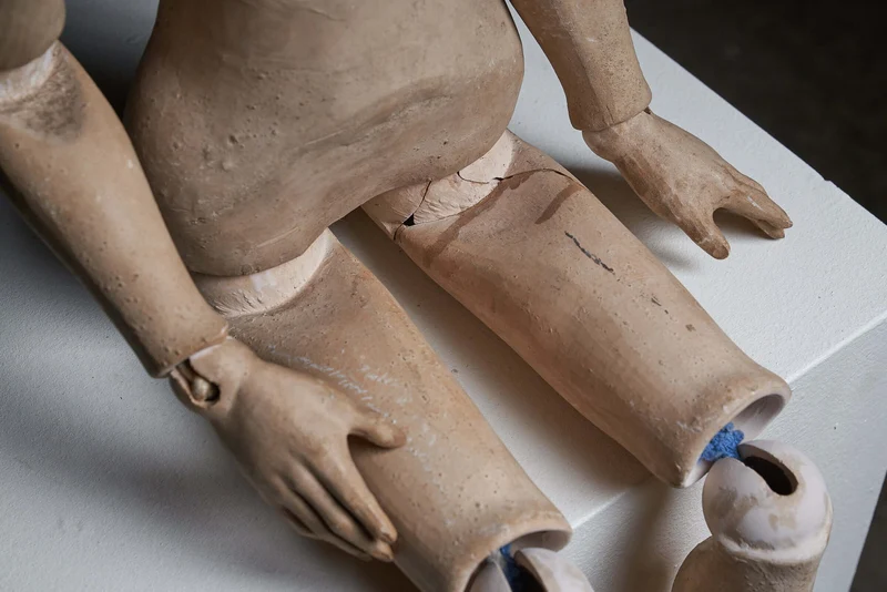 Antique Terra Cotta Articulated Mannequin, Early 20th Century