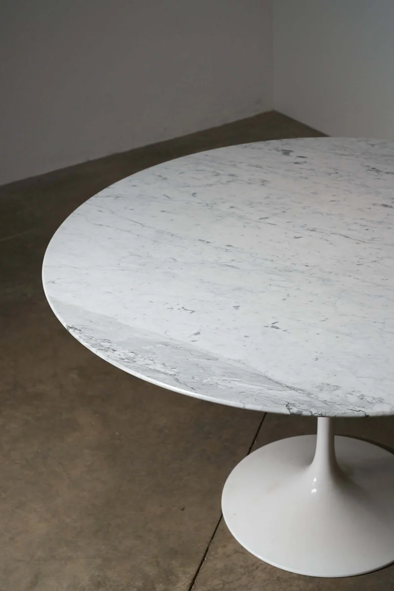 Early Eero Saarinen for Knoll 'Tulip' Dining Table with Carrara Marble Top