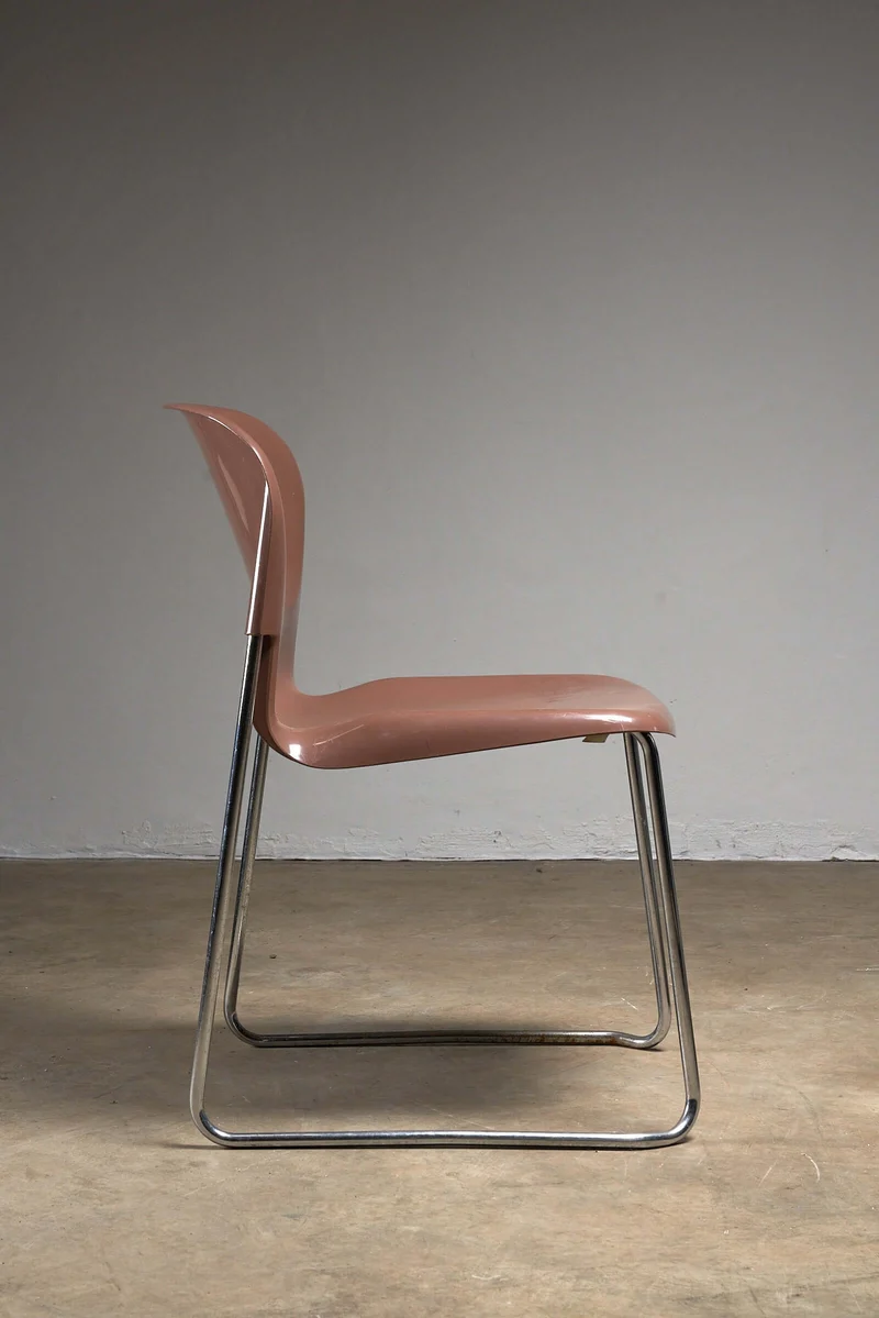 1 of 4 SM Swing Chairs by Gerd Lange for Drabert, 1970s Brown Stacking Chairs