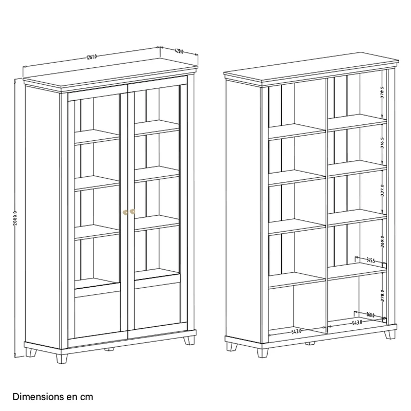 Vaisselier 2 portes Martin Vert et Bois