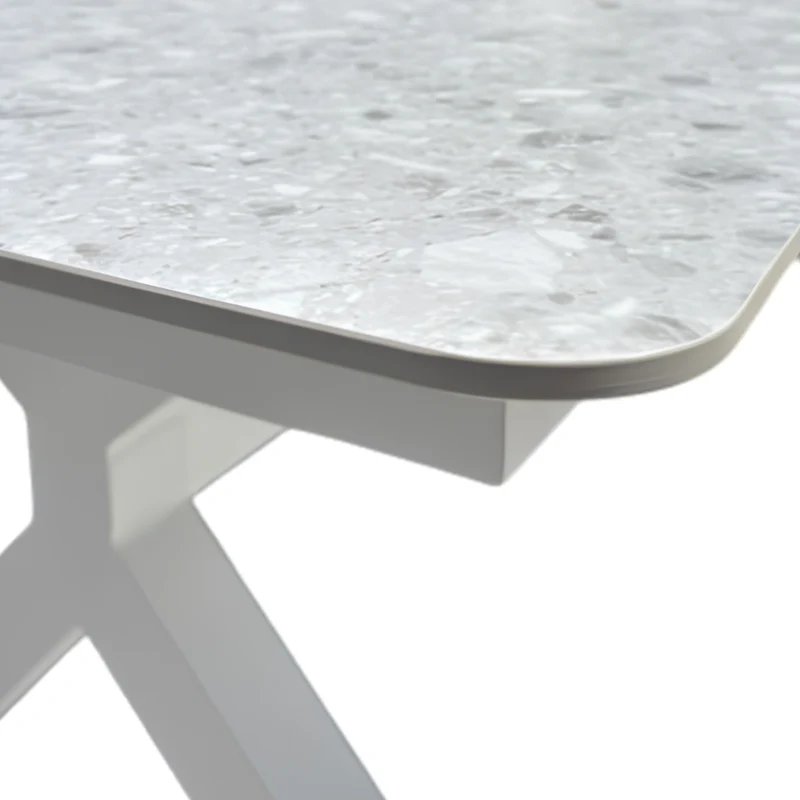 Table de jardin REMARQUABLE Abella 8 places en aluminium blanc