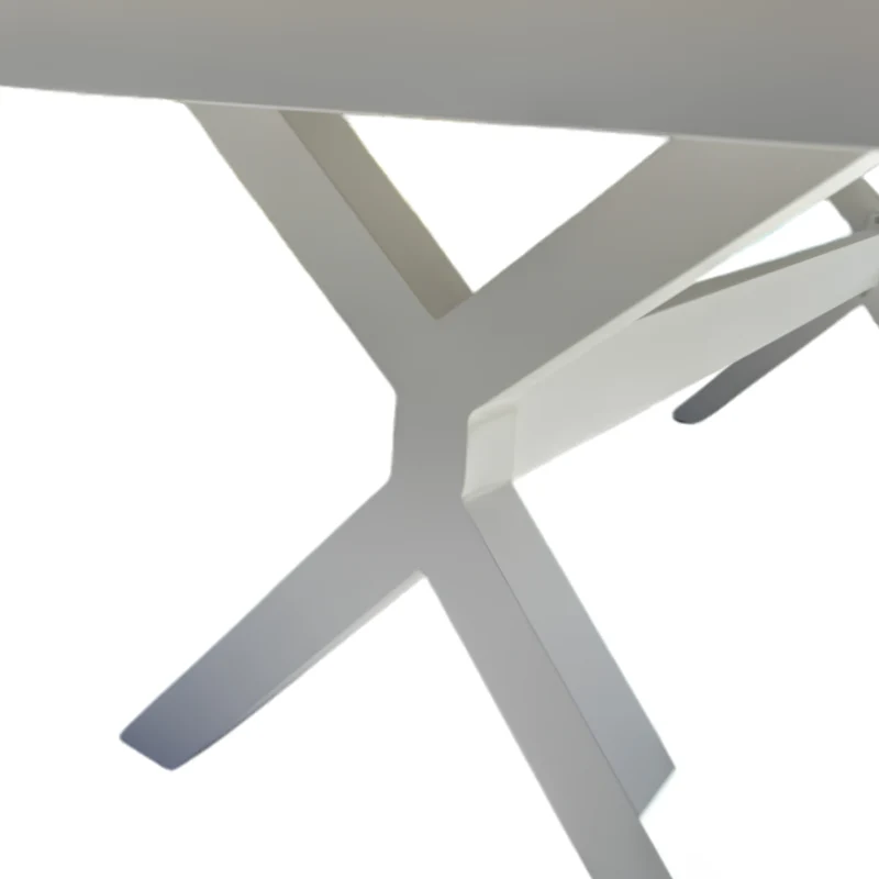 Table de jardin REMARQUABLE Abella 8 places en aluminium blanc
