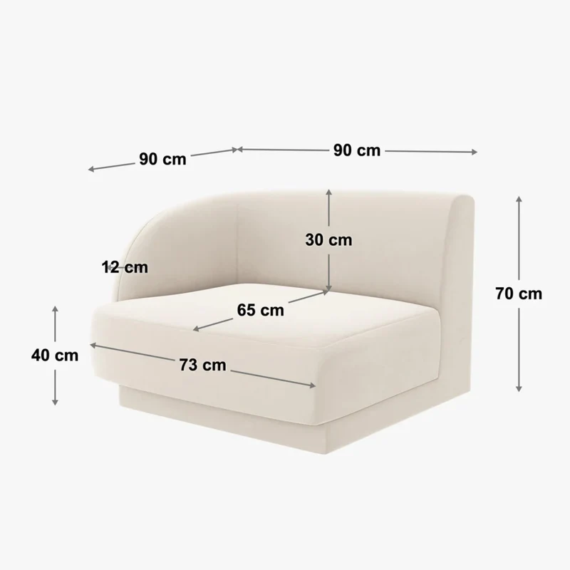 Module MICADONI Miley en tissu chenille beige