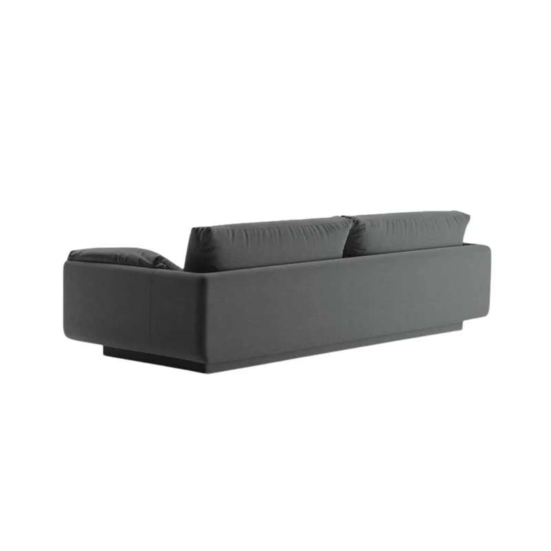 Canapé droit MICADONI Torino 4 places en tissu structurel gris foncé