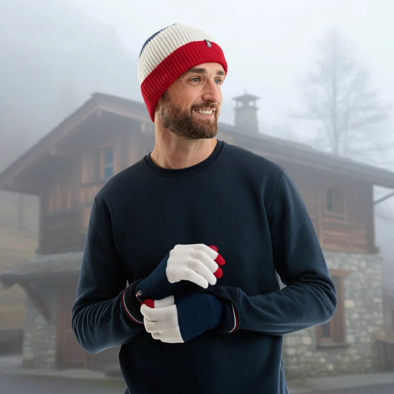 Gants bleu blanc rouge homme