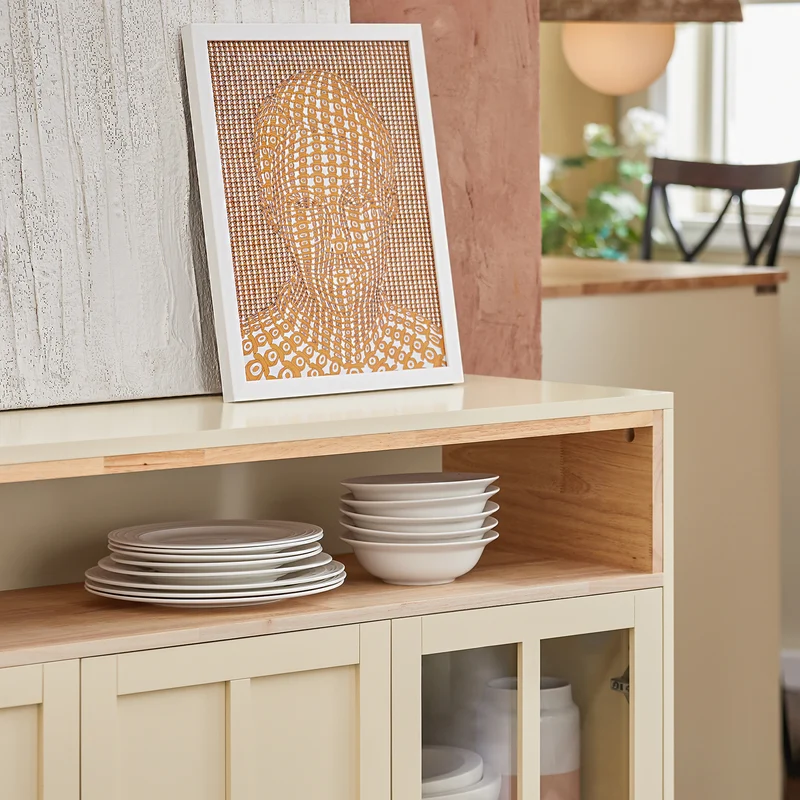 SoBuy FSB80-MI Buffet Placard de Cuisine Meuble de Rangement Armoire de Cuisine Multi-rangements avec 3 Portes Meuble d'entrée Meuble latéral