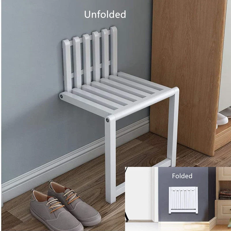 Tabouret en bois pliant ultra-mince pour charge lourde pour salle de bain d'entrée