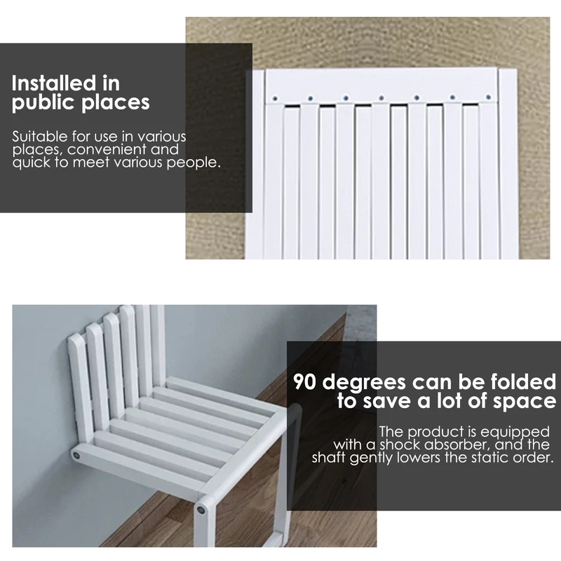 Tabouret en bois pliant ultra-mince pour charge lourde pour salle de bain d'entrée