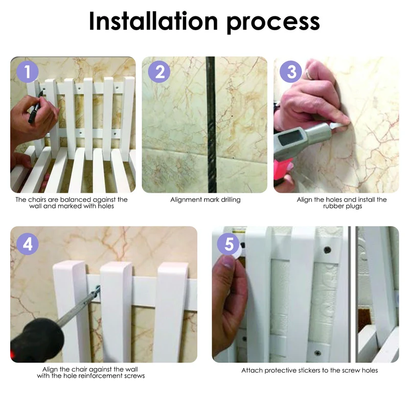 Tabouret en bois pliant ultra-mince pour charge lourde pour salle de bain d'entrée