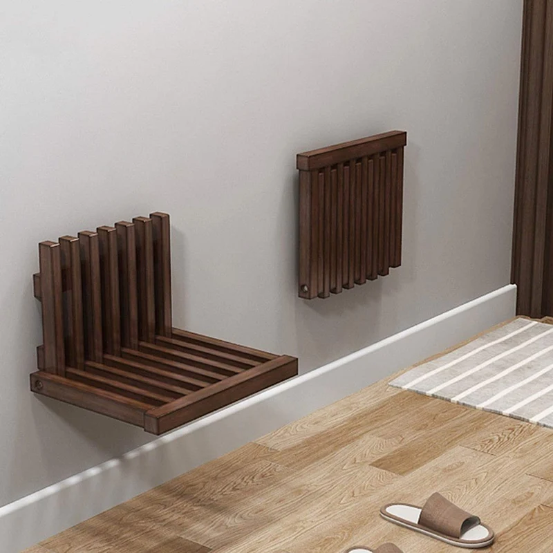 Tabouret à langer ultra-mince pliant en bois massif et gain de place tabouret de douche