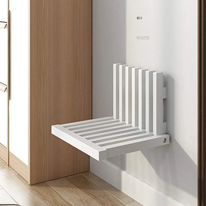 Tabouret à langer ultra-mince pliant en bois massif et gain de place tabouret de douche
