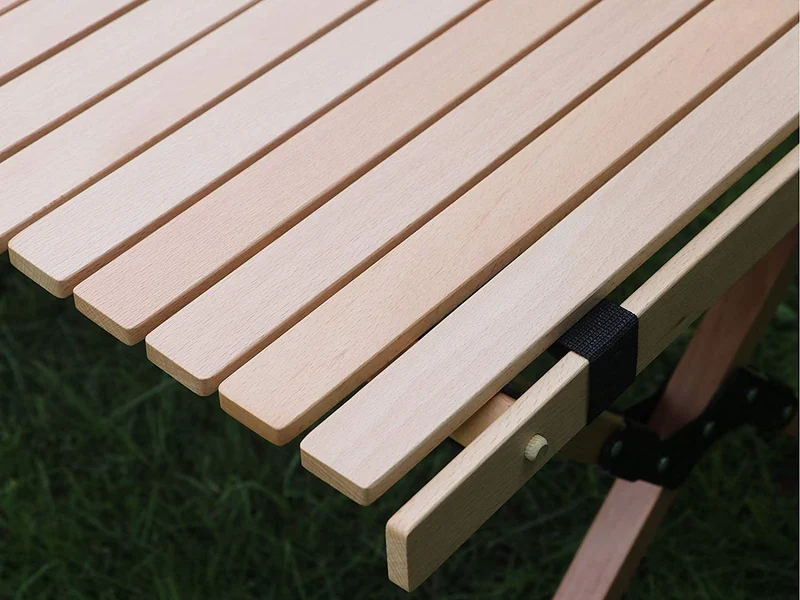 Table de pique-nique en bois extérieure pliable portable Cake Roll