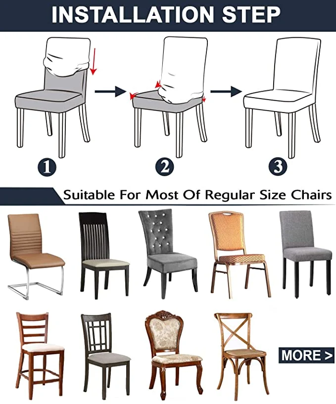 Housses de chaise extensible pour chaise de cuisine de salle à manger