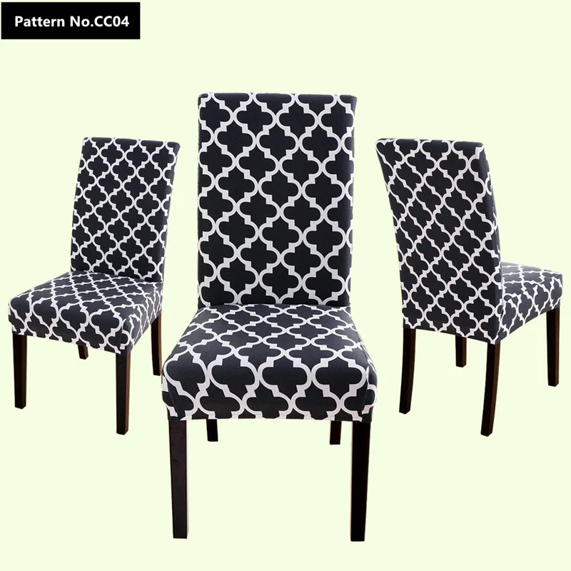 Housses de chaise de salle à manger lavables amovibles en spandex extensible imprimées pour la maison, la cuisine, la fête, le restaurant