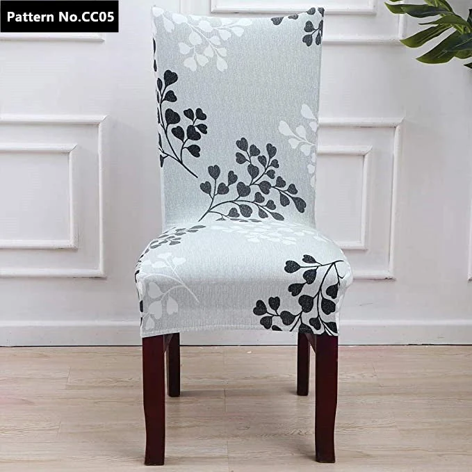 Housses de chaise de salle à manger lavables amovibles en spandex extensible imprimées pour la maison, la cuisine, la fête, le restaurant