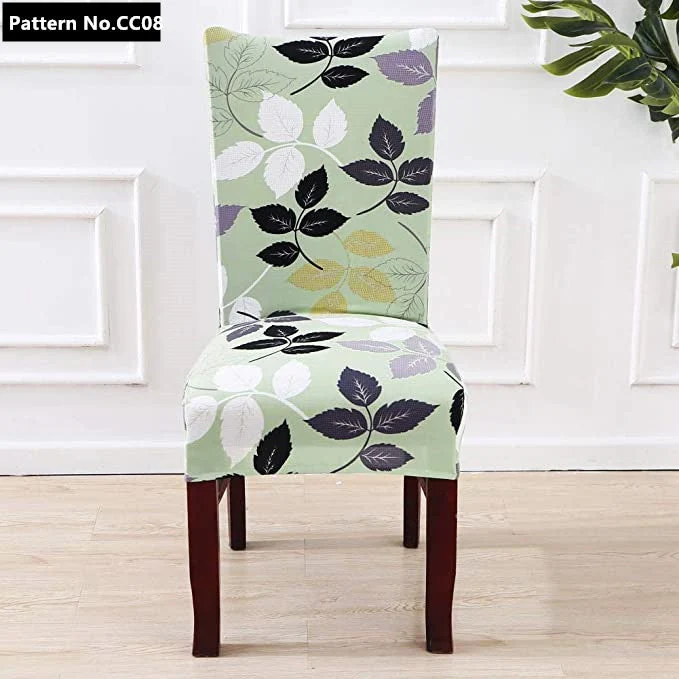 Housses de chaise de salle à manger lavables amovibles en spandex extensible imprimées pour la maison, la cuisine, la fête, le restaurant