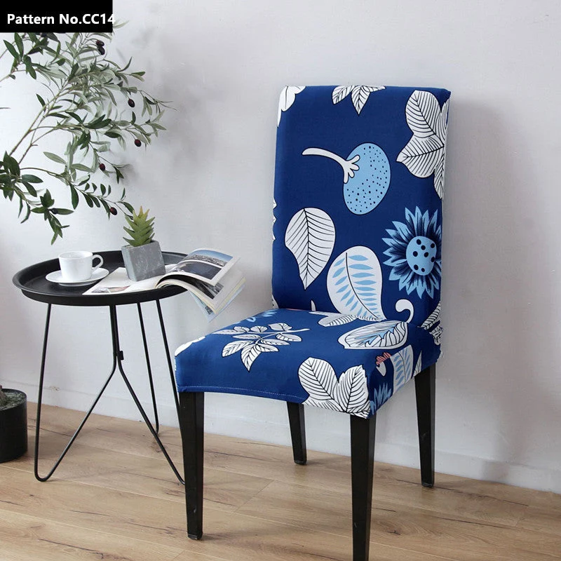Housses de chaise de salle à manger lavables amovibles en spandex extensible imprimées pour la maison, la cuisine, la fête, le restaurant