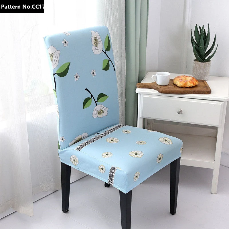 Housses de chaise de salle à manger lavables amovibles en spandex extensible imprimées pour la maison, la cuisine, la fête, le restaurant