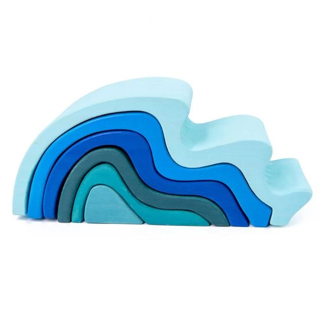 Jeu d'empilage d'empileur arc-en-ciel en bois blocs de puzzle de nidification jouet éducatif pour enfants bébé tout-petits