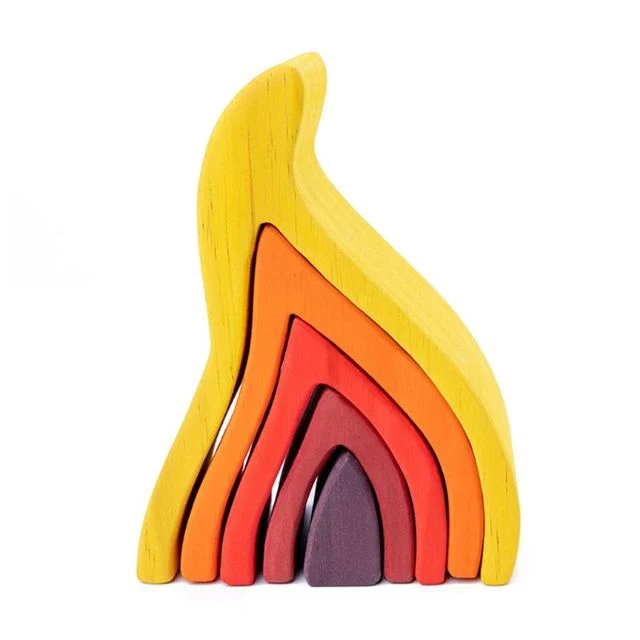 Jeu d'empilage d'empileur arc-en-ciel en bois blocs de puzzle de nidification jouet éducatif pour enfants bébé tout-petits