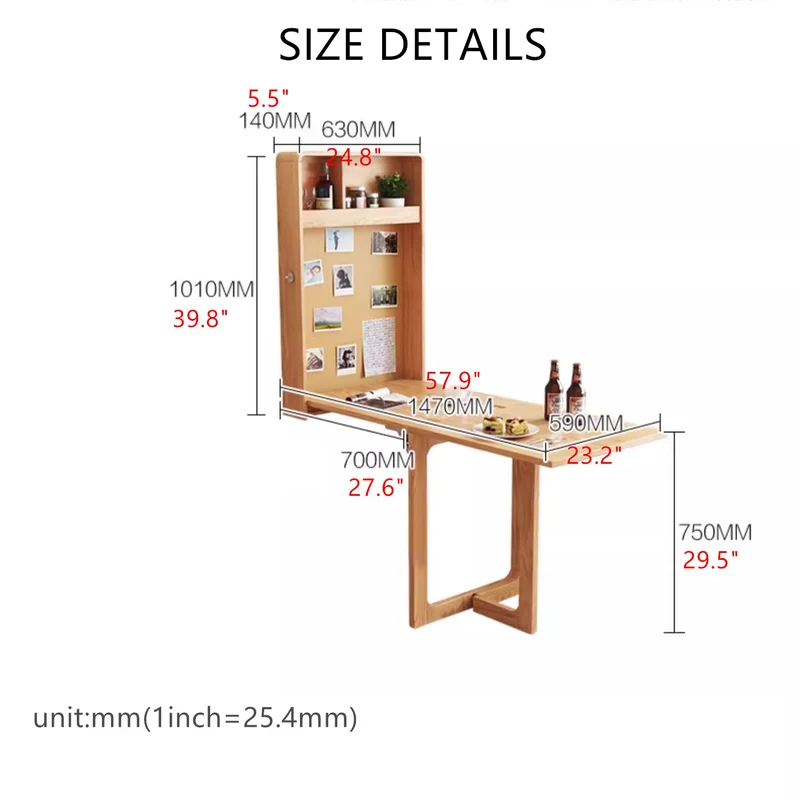 Bureau pliant mural et table à manger