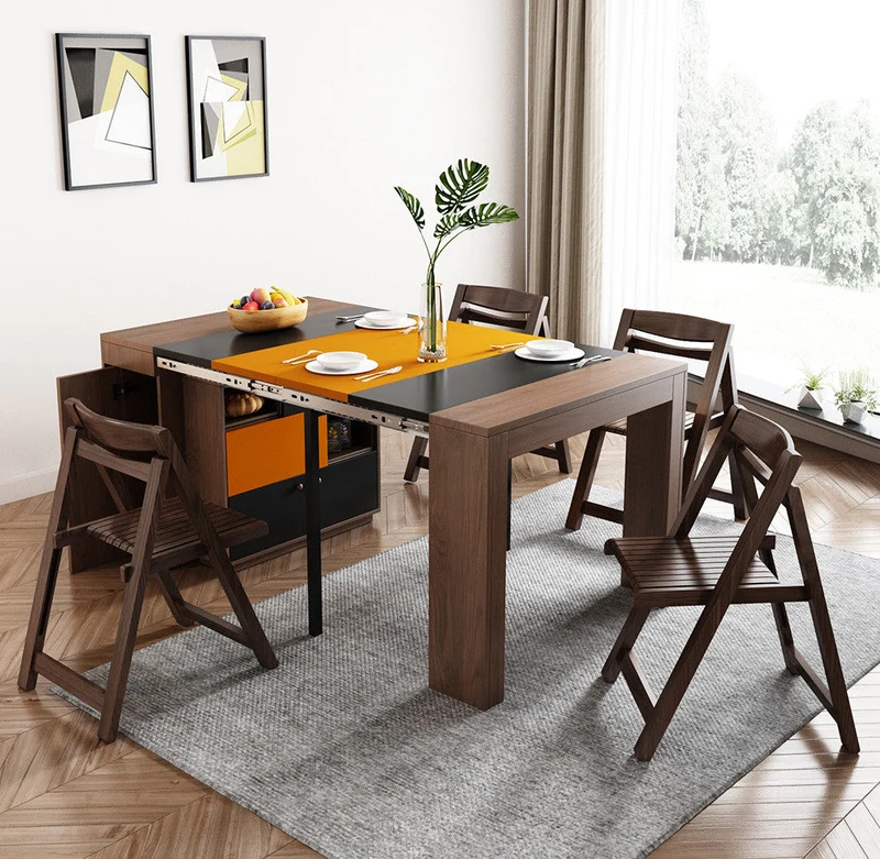 2021 nouvelle table de salle à manger extensible peu encombrante avec armoire de rangement