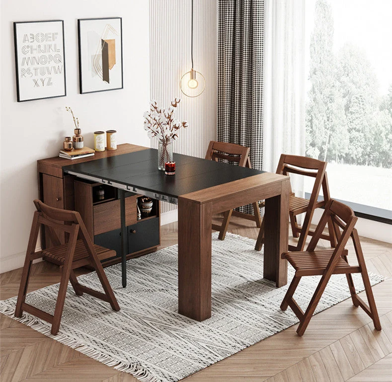 2021 nouvelle table de salle à manger extensible peu encombrante avec armoire de rangement