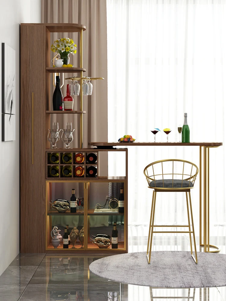 Table de bar à vin rotative de luxe léger et moderne de nouvelle conception 2021 avec armoire