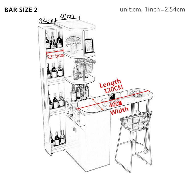Table de bar à vin rotative de luxe léger et moderne de nouvelle conception 2021 avec armoire