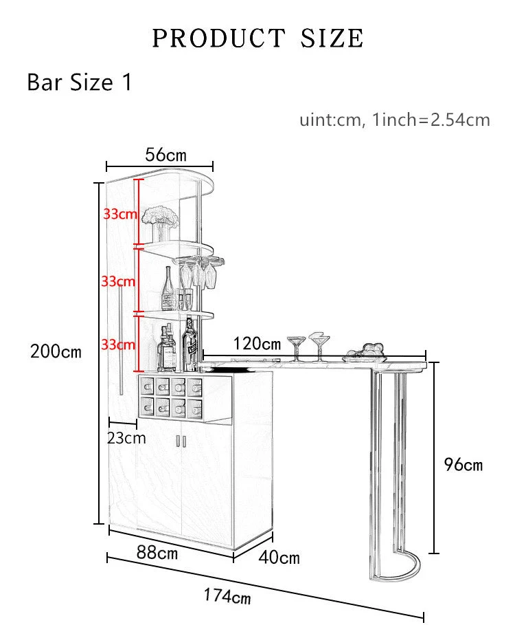 Table de bar à vin rotative de luxe léger et moderne de nouvelle conception 2021 avec armoire