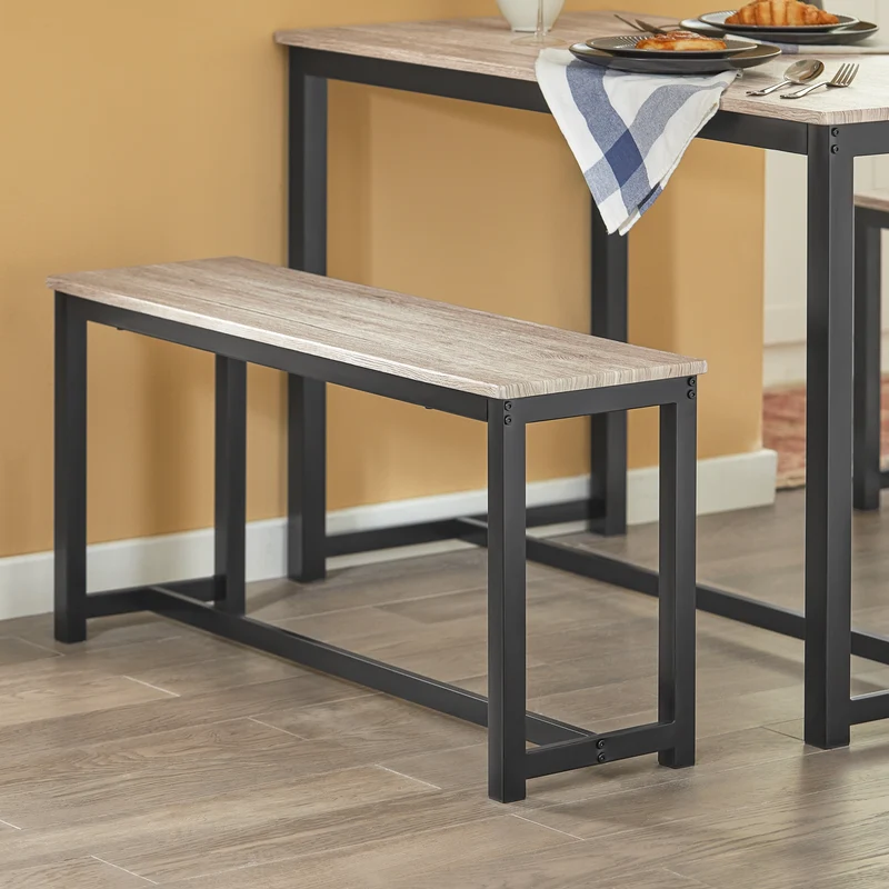 SoBuy OGT25-HN Ensemble Table à Manger et 2 Bancs, Set de 3 Pièces, Ensemble de Table de Cuisine avec 2 Bancs