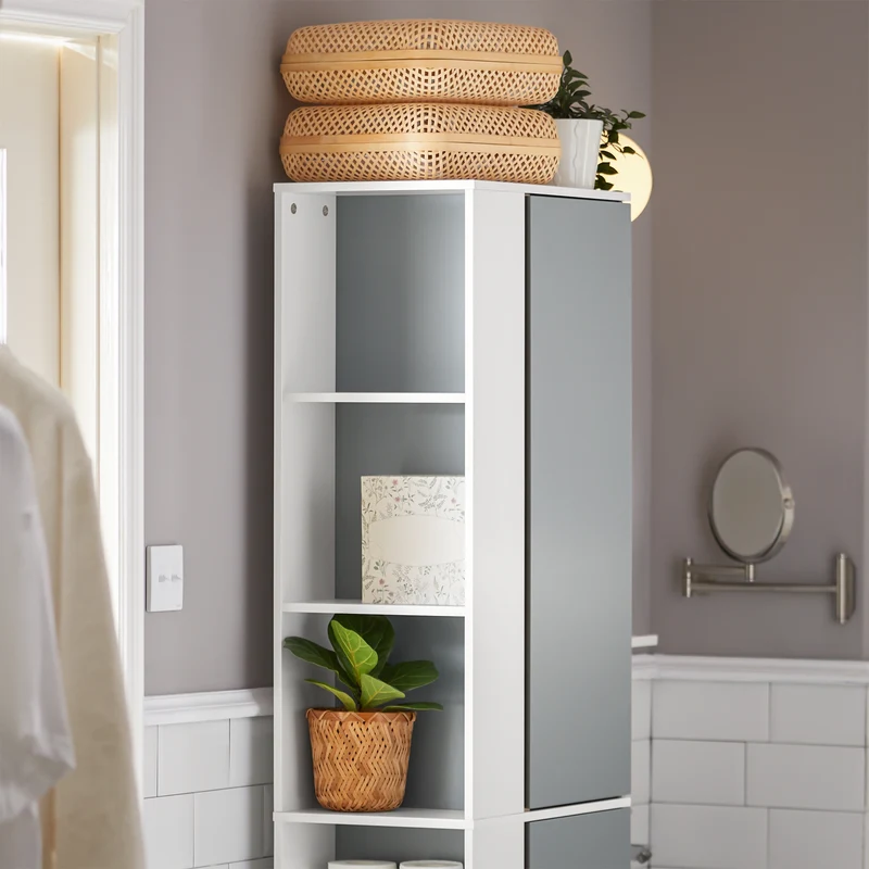 SoBuy BZR76-HG Meuble Colonne de Salle de Bain Placard Armoire Toilette Haute Etagères de Rangement