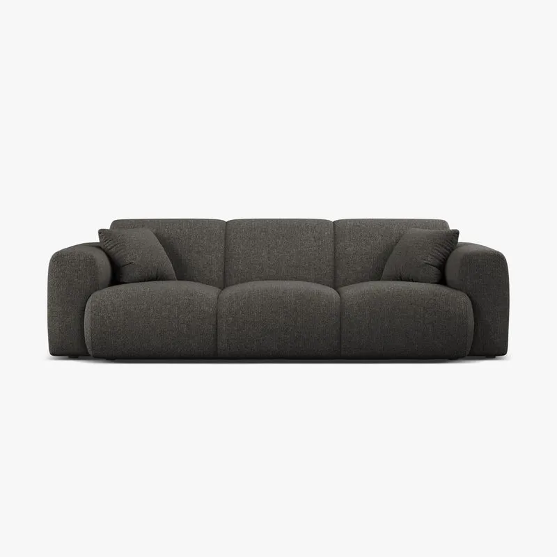 Canapé MICADONI Molino 3 places en tissu chenille gris foncé