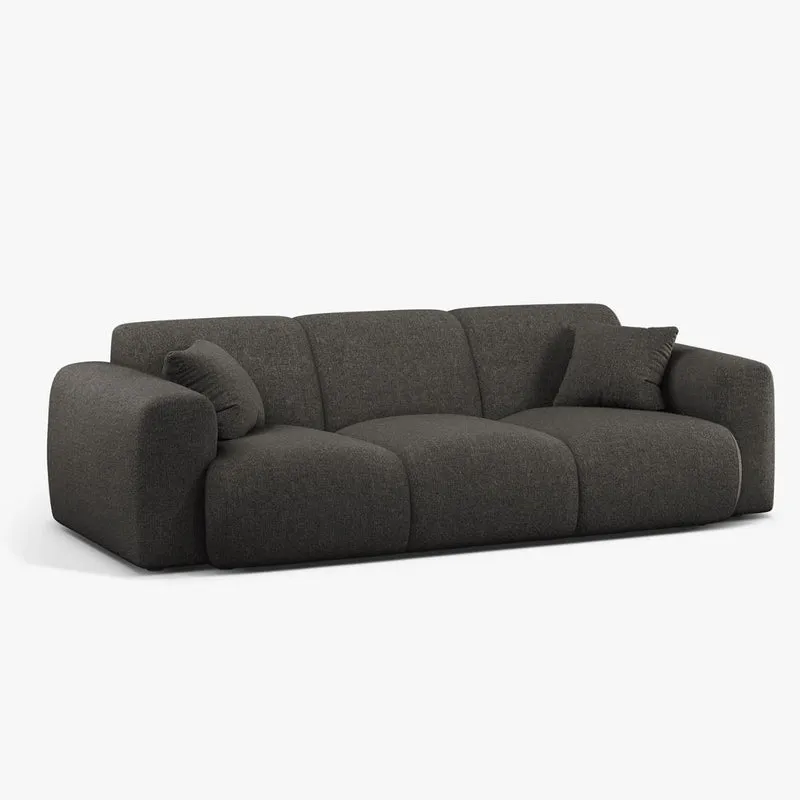 Canapé MICADONI Molino 3 places en tissu chenille gris foncé